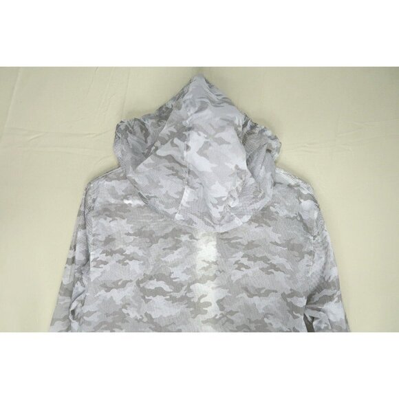 Zyia Gray Camo Light Windbreaker Jacket Zip Up Hoodie Performance Running Small - Picture 7 of 10